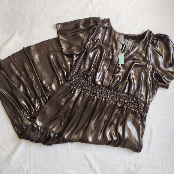 Anthropologie Somerset Maxi Dress Shine Edition 2X NEW Plus Size Metallic Maxi - Picture 2 of 11